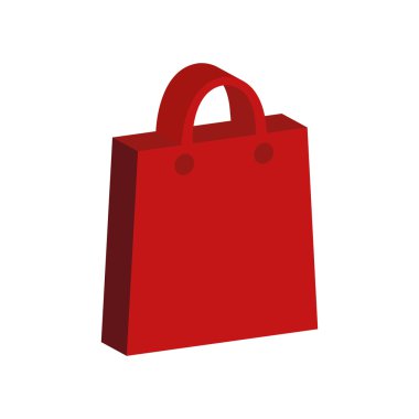 alışveriş çantası kırmızı ticaret simgesi. Vektör grafiği
