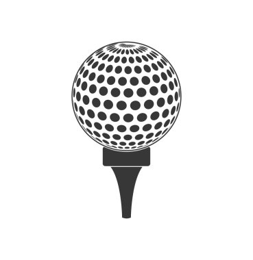 Golf topu spor hobi oyun simgesi. Vektör grafiği
