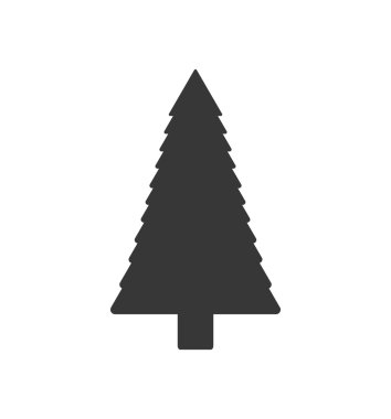 çam ağacı neşeli Noel simgesi. Vektör grafiği