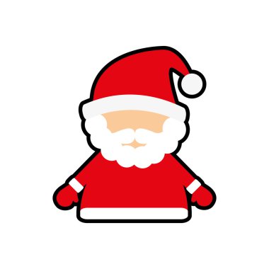 Santa neşeli Noel çizgi film simgesi. Vektör grafiği