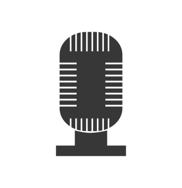 mikrofon müzik ses melodi simgesi. Vektör grafiği