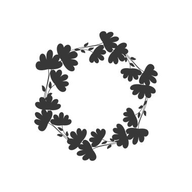 çelenk taç süsleme simgesi. Vektör grafiği