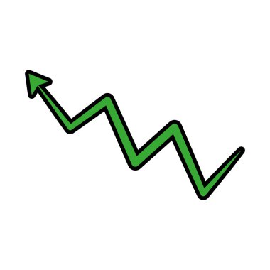 ok yeşil büyüme yönünde simgesi. Vektör grafiği