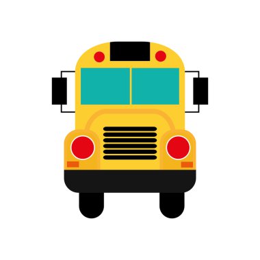 Otobüs Ulaşım okul eğitim simgesi. Vektör grafiği