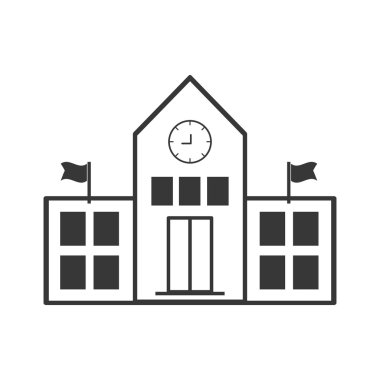 builgind okul eğitim simgesi. Vektör grafiği