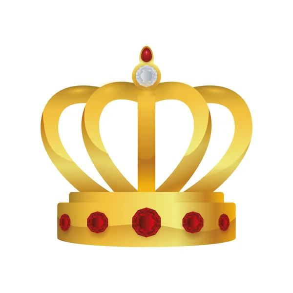 Corona real rey reina icono. Gráfico vectorial — Vector de stock