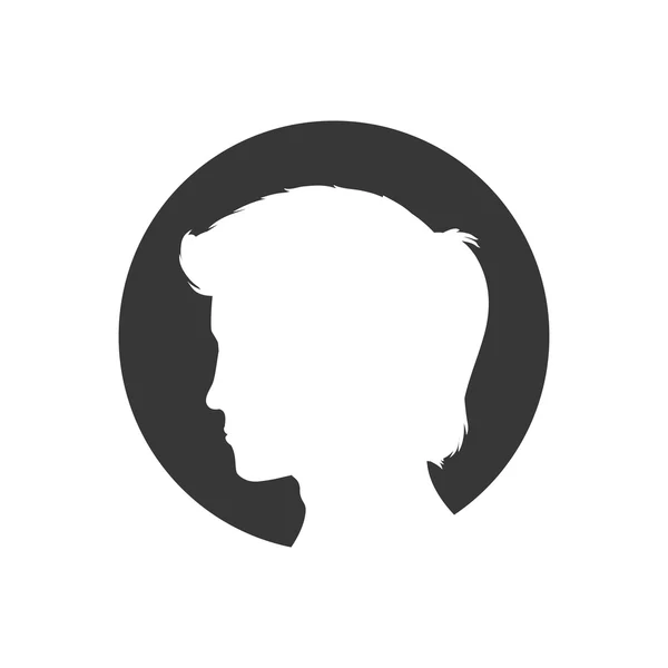 Uomo maschio testa silhouette icona avatar. Grafico vettoriale — Vettoriale Stock