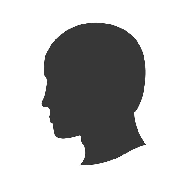 Man male head silhouette avatar icon. Vector graphic — Stock Vector