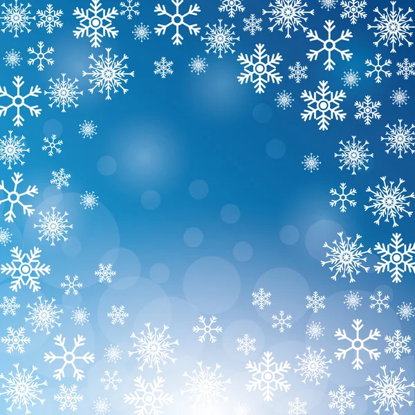 Inverno floco de neve ícone de Natal azul. Gráfico vetorial — Vetor de Stock