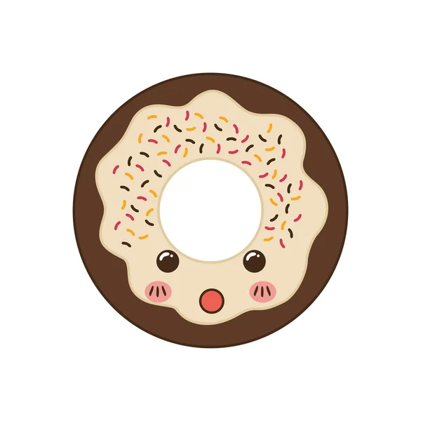 Donut kawaii Dessert süße süße Ikone. Vektorgrafik — Stockvektor