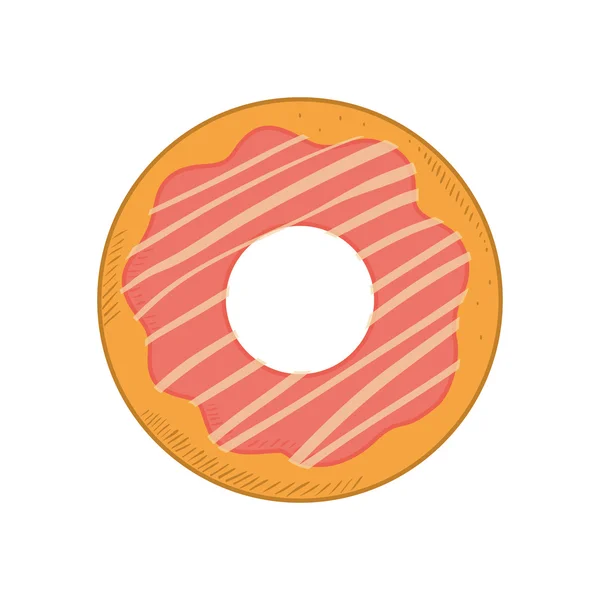 Donut dessert schattig zoete voedsel pictogram. Vectorafbeelding — Stockvector