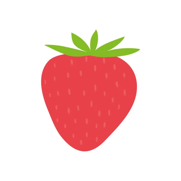 Fresa fruta roja alimentos ecológicos icono. Gráfico vectorial — Vector de stock