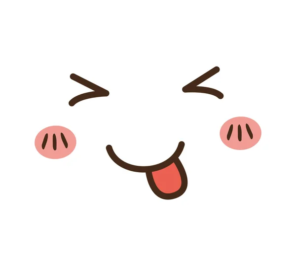 Kawaii cartoon face expression smile icon. Vector graphic — Stock Vector