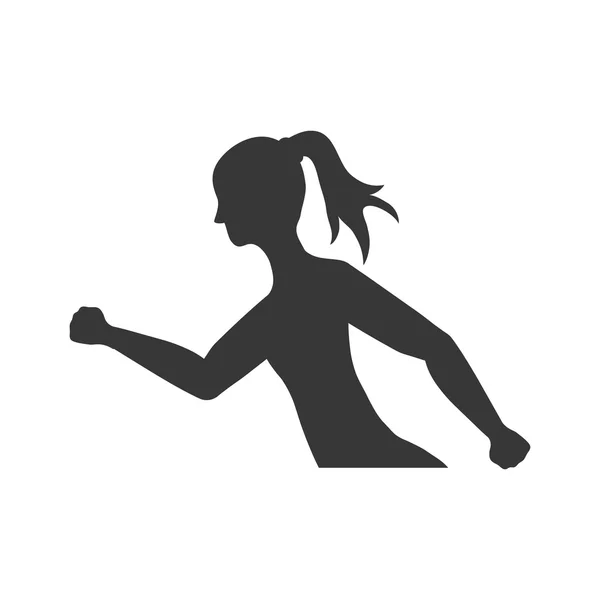 Sport woman running fitness icon. Vector graphic — Stock Vector