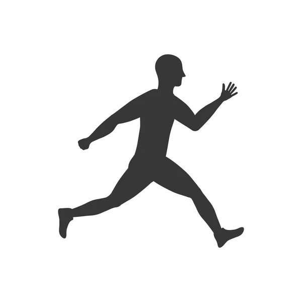 Hombre deportivo corriendo icono de la aptitud. Gráfico vectorial — Archivo Imágenes Vectoriales