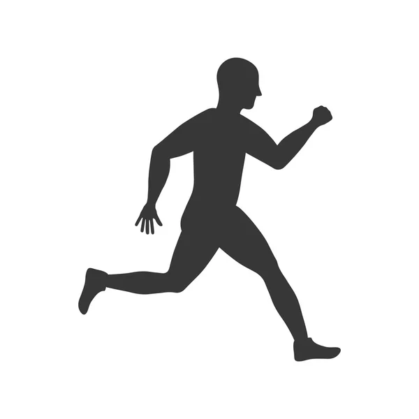 Hombre deportivo corriendo icono de la aptitud. Gráfico vectorial — Archivo Imágenes Vectoriales