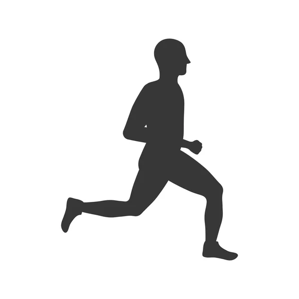 Hombre deportivo corriendo icono de la aptitud. Gráfico vectorial — Vector de stock