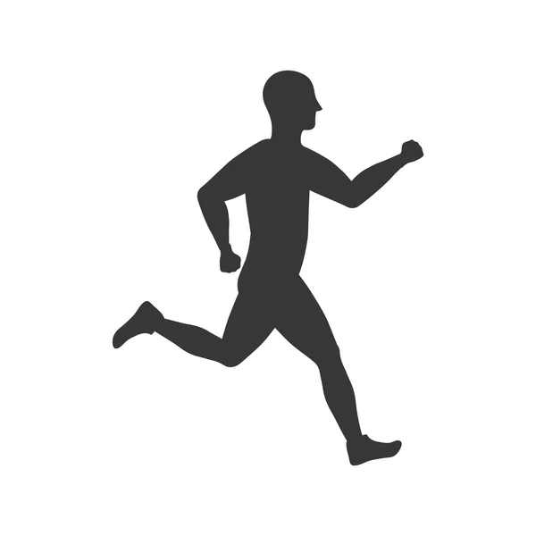 Sport man lopende fitness pictogram. Vectorafbeelding — Stockvector