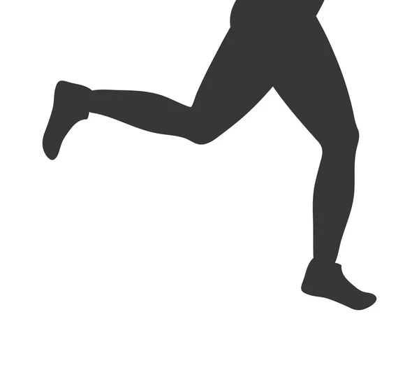 Benen sportschoenen met fitness pictogram. Vectorafbeelding — Stockvector