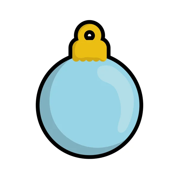 Kugel frohe Weihnachtsdekoration Cartoon-Symbol. Vektorgrafik — Stockvektor