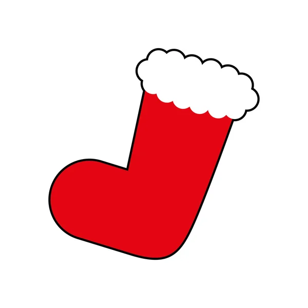 Boot frohe Weihnachtsdekoration Cartoon-Symbol. Vektorgrafik — Stockvektor