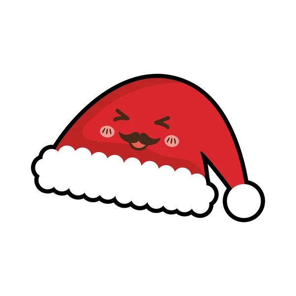 Santa Feliz Navidad decoración icono de dibujos animados. Gráfico vectorial — Vector de stock