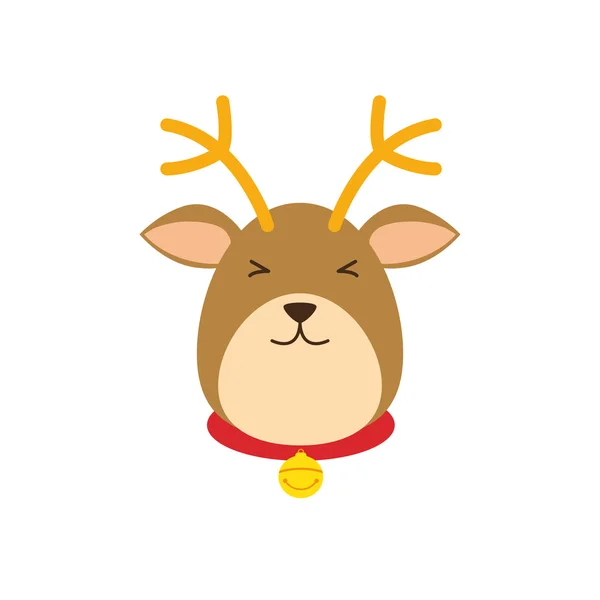 Reindeer merry christmas cartoon icon. Векторная графика — стоковый вектор