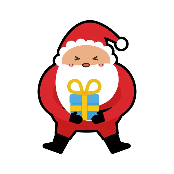 Santa Feliz Navidad icono de dibujos animados. Gráfico vectorial — Archivo Imágenes Vectoriales