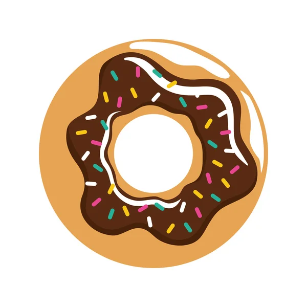 Donut dessert schattige zoete icoon. Vectorafbeelding — Stockvector