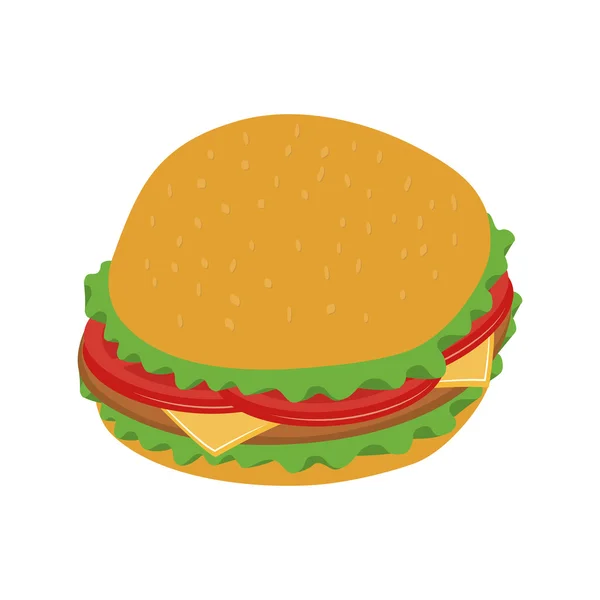 Hamburger eten restaurant menupictogram. Vectorafbeelding — Stockvector