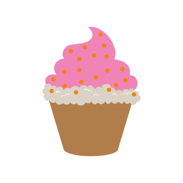 Postre cupcake lindo icono dulce. Gráfico vectorial — Vector de stock