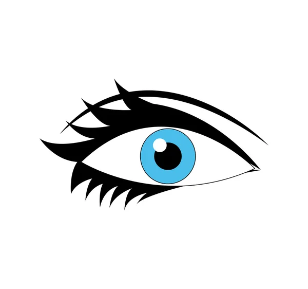 Weibliches blaues Auge Look-Symbol. Vektorgrafik — Stockvektor