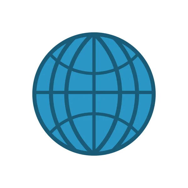 Sfera globale di comunicazione Internet icona. Grafico vettoriale — Vettoriale Stock