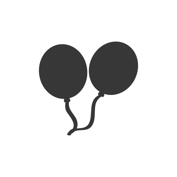Balon partisi kutlama siluet simge. Vektör grafiği — Stok Vektör