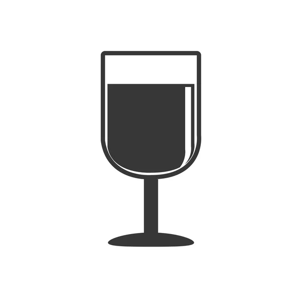 Beker cocktail silhouet alcohol pictogram. Vectorafbeelding — Stockvector