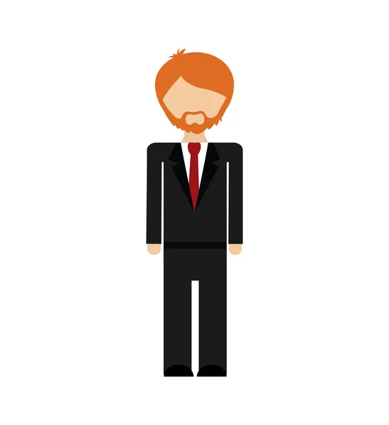 Traje de dibujos animados hombre avatar persona icono. Gráfico vectorial — Vector de stock