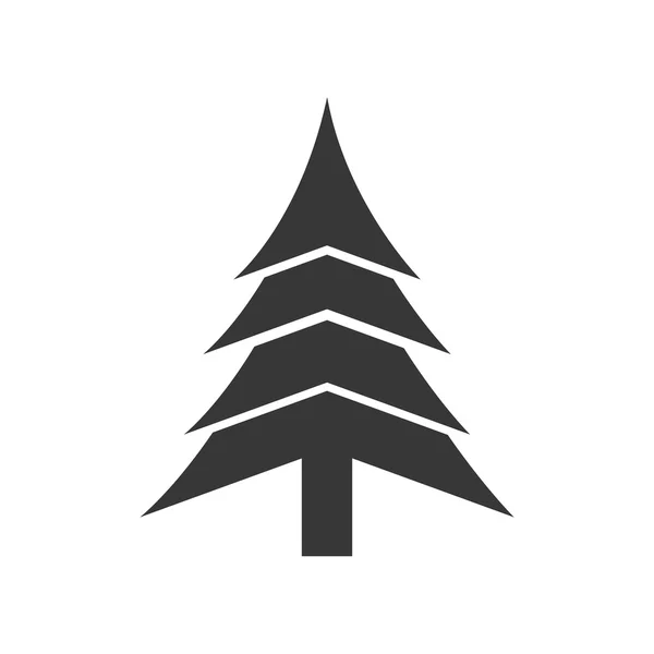 Pine tree merry christmas ikon. Vektorgrafik — Stock vektor