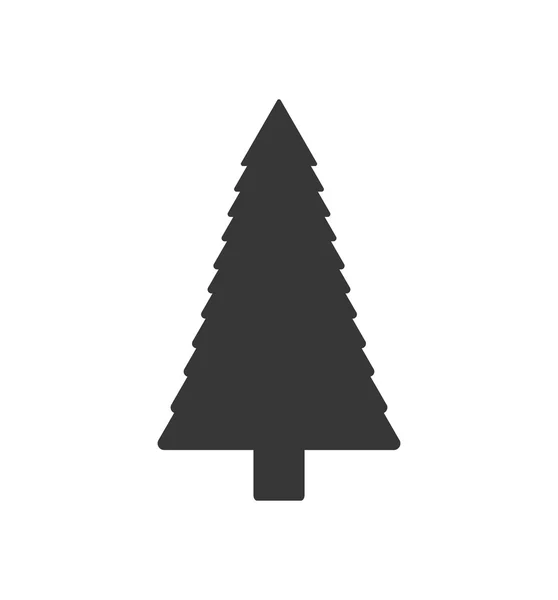 Fenyő fa boldog karácsonyi ikon. Vektorgrafikus — Stock Vector