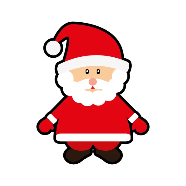 Papai Noel Feliz Natal ícone dos desenhos animados. Gráfico vetorial — Vetor de Stock