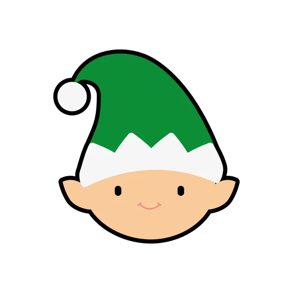 Elf frohe Weihnachten Cartoon-Symbol. Vektorgrafik — Stockvektor