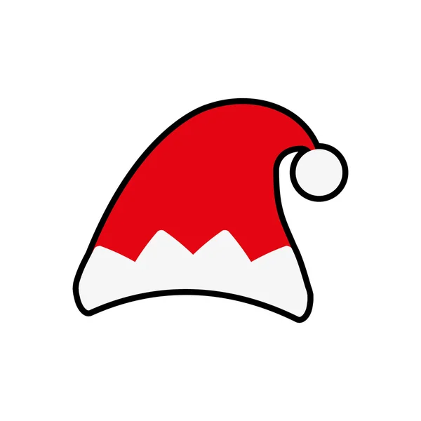 Santa καπέλο χαρούμενα Χριστούγεννα εικονίδιο καρτούν. Διανυσματικό γραφικό — Διανυσματικό Αρχείο