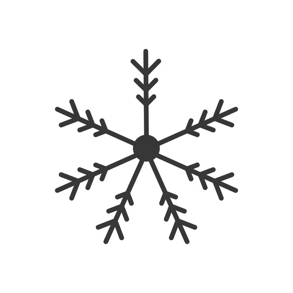 Sneeuwvlok winter merry christmas pictogram. Vectorafbeelding — Stockvector