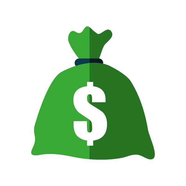 Bolsa de dinero icono de artículo financiero. Gráfico vectorial — Vector de stock