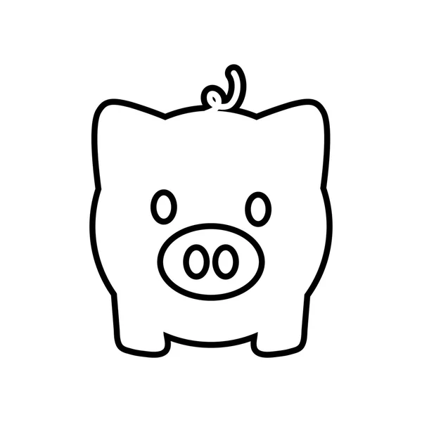 Argent cochon icône de l'article financier. Graphique vectoriel — Image vectorielle