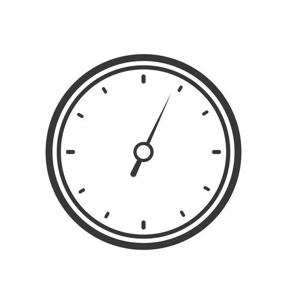 Reloj hora silueta icono blanco. Gráfico vectorial — Archivo Imágenes Vectoriales