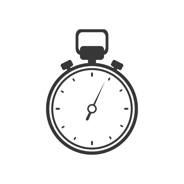 Chronometer time silhouette white icon. Vector graphic — Stock Vector