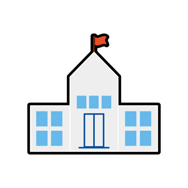 Builgind school education icon. Vector graphic — Stock Vector