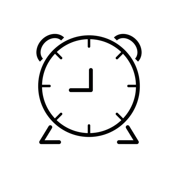 Clock time silhouette white icon. Vector graphic — Stock Vector