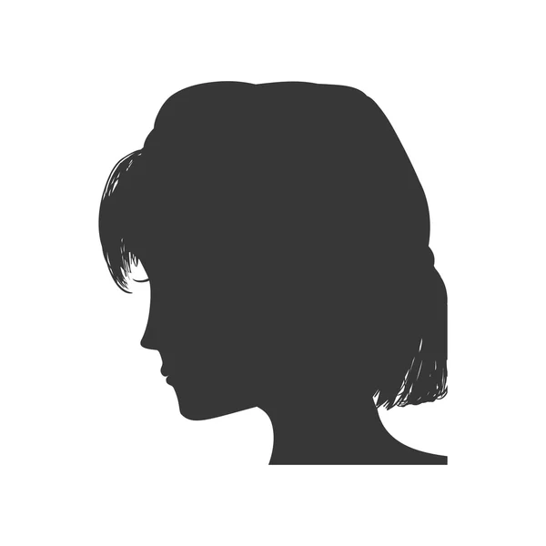 Woman head silhouette female avatar icon. Vector graphic — Stock Vector