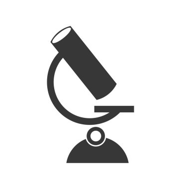 mikroskop bilim kimya laboratuvar simgesi. Vektör grafiği